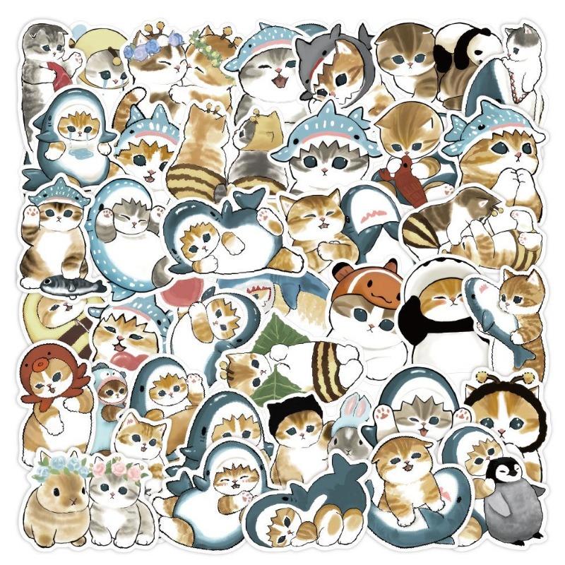 Autocolant drăguț de pisică Creative Kawaii Pisicuță neagră care se joacă Autocolant minunat de papetărie pentru album de însemnări decorative DIY