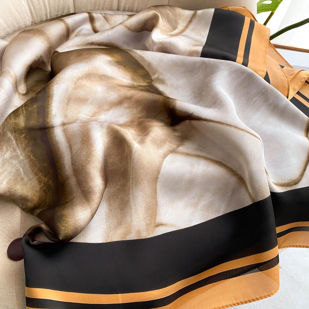 Wysokiej jakości luksusowe jedwabne szale z pałąkiem na głowę szaliki szalik dla kobiet łańcuszek jedwabny szal damski dekoracyjny szal