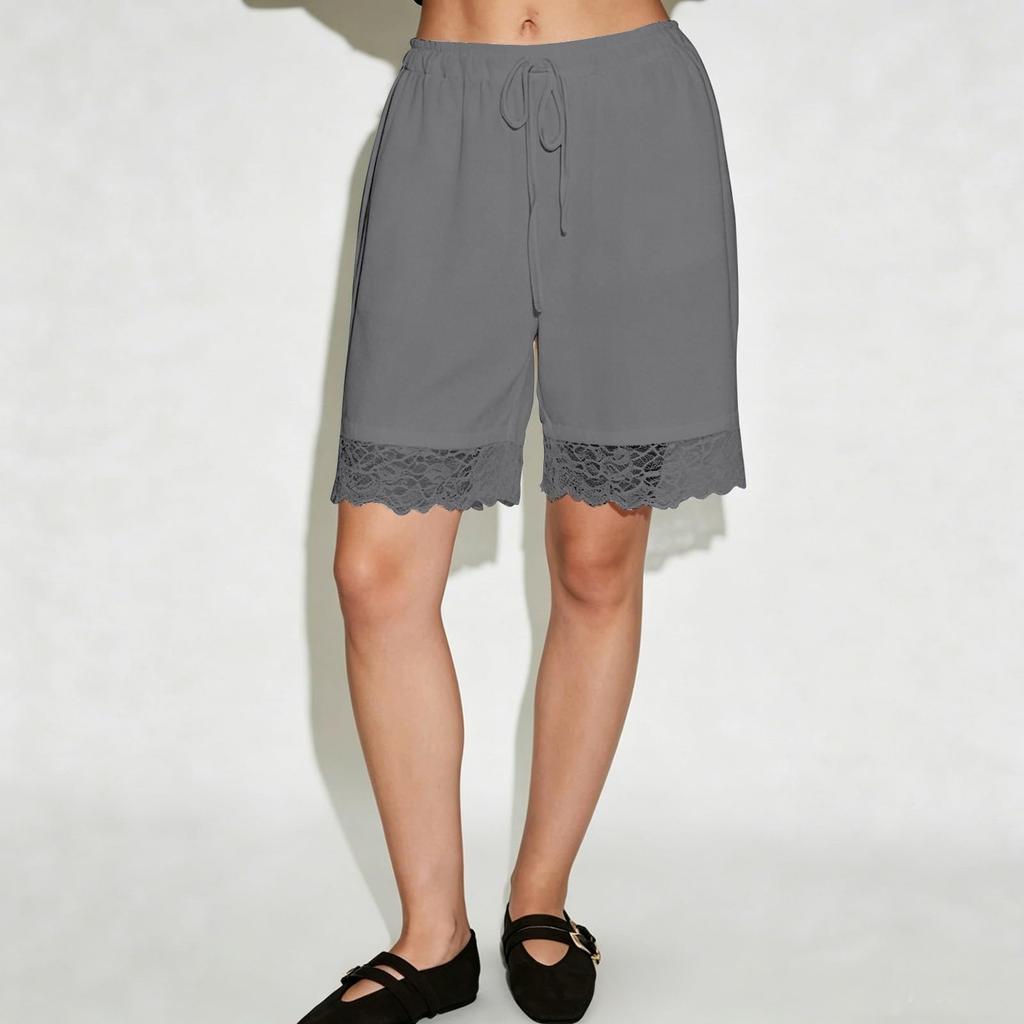 Women's Casual Drawstring Lace Wide Leg Shorts - Lightweight Summer Fashion Bottoms for Beach, Daily Wear