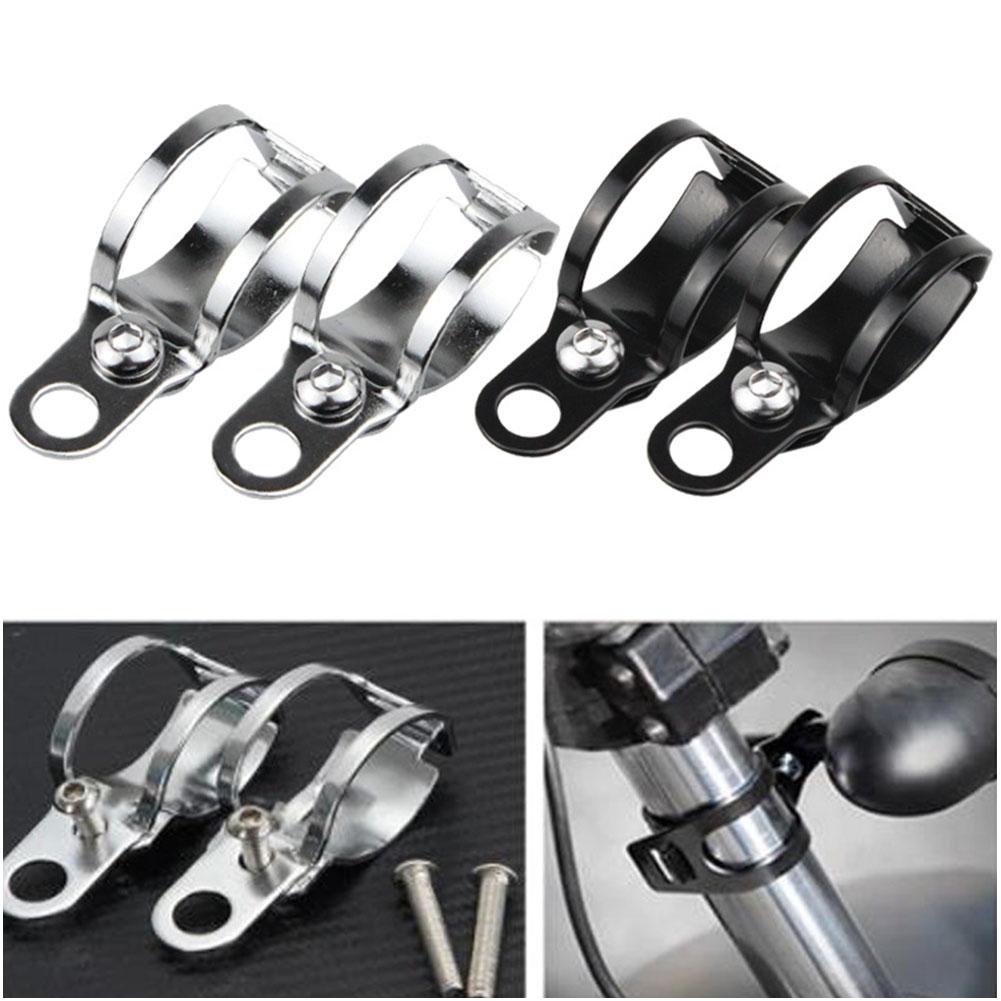 NEW Universal 2 PCS Motorcycle Headlight Mount Bracket Lamp Holder Relocation Clamps Metal Turn Signal Fork Mount Light Mou L7G1