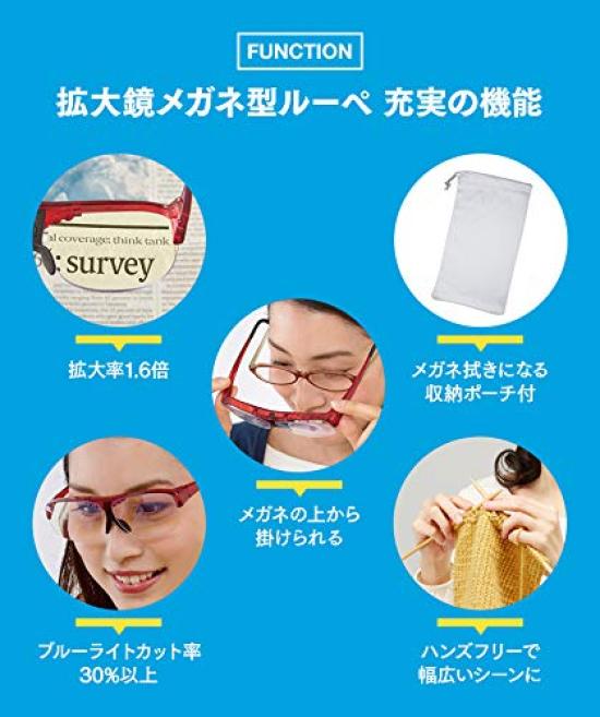 iMedia Magnifying Glass, Magnifying Glasses, 1.6x, Flip-Up Magnifying Glass, Brown, Unisex