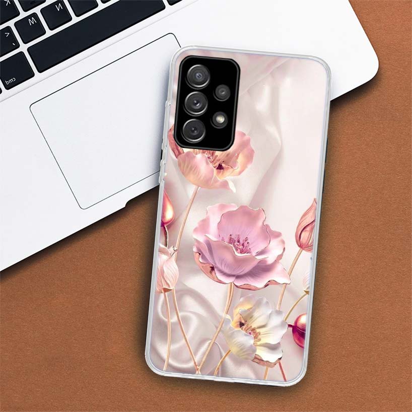 Schöne Rose Bling Bild Telefon Fall Für Samsung Galaxy A55 A54 A53 A52 A15 A14 A13 A12 A35 A34 A33 A32 a25 A24 A23 A22 A04S