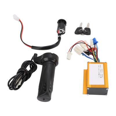 24V 250W Brushed Controller Ignition Switch Lock Throttle Grip Set for Electric Bike Tricycle Motorcycle
