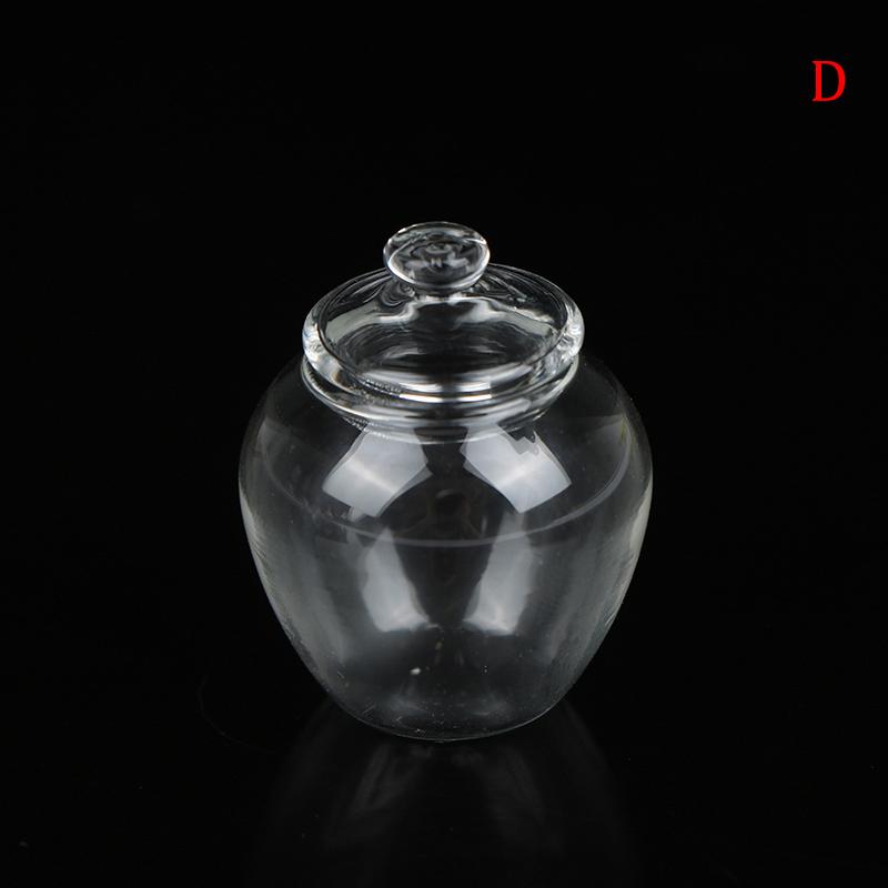 1/12 Scale Pretend Toy Dollhouse Miniature Glass Candy Jar Simulation Candy Bottle Model Toy For Dollhouse Decoration