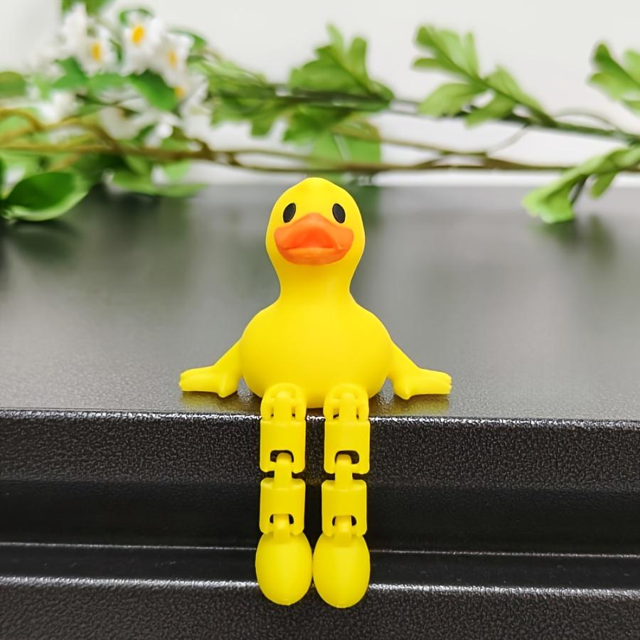 3D Printed Yellow Duck Statue, Flexible Sitting Posture Funny Duck Ornament Halloween, Christmas Home/office Decoration Ornament