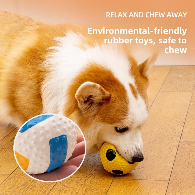 Dog Toy Ball Training Interactive Chewing Toy, Durable and Bite-resistant, Cleaning Teeth, Making Sound, Elastic Ball, Pet Toy