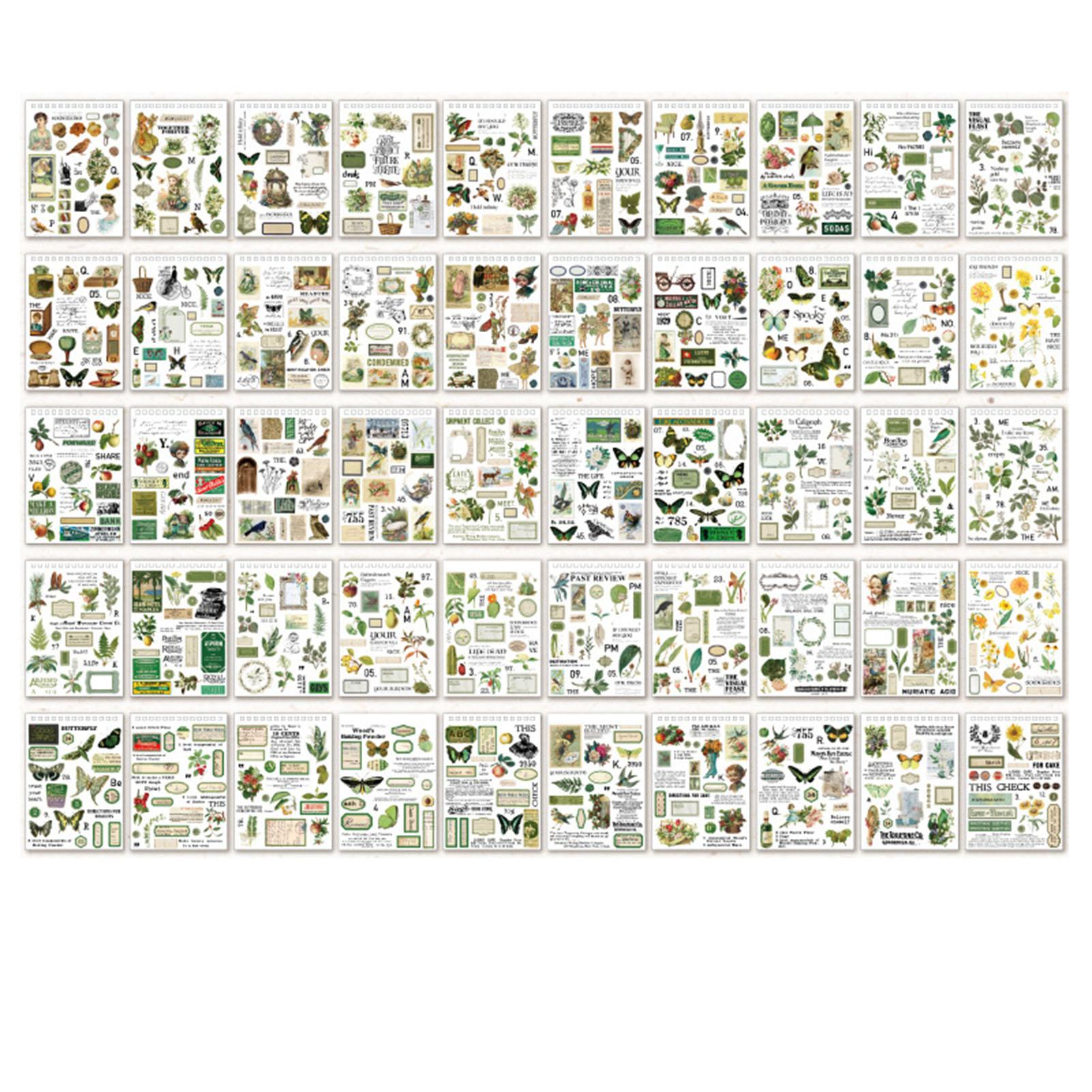 

50 шт. Винтажные наклейки из материала Серия Lifebook Васи Полноцветная Ретро-наклейка для Ежедневника