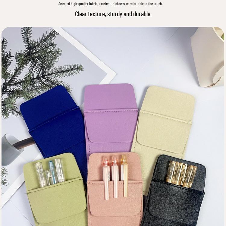 Durable Leather Large Capacity Medical Pen Holder - Leakproof, White Coat Pencil Case