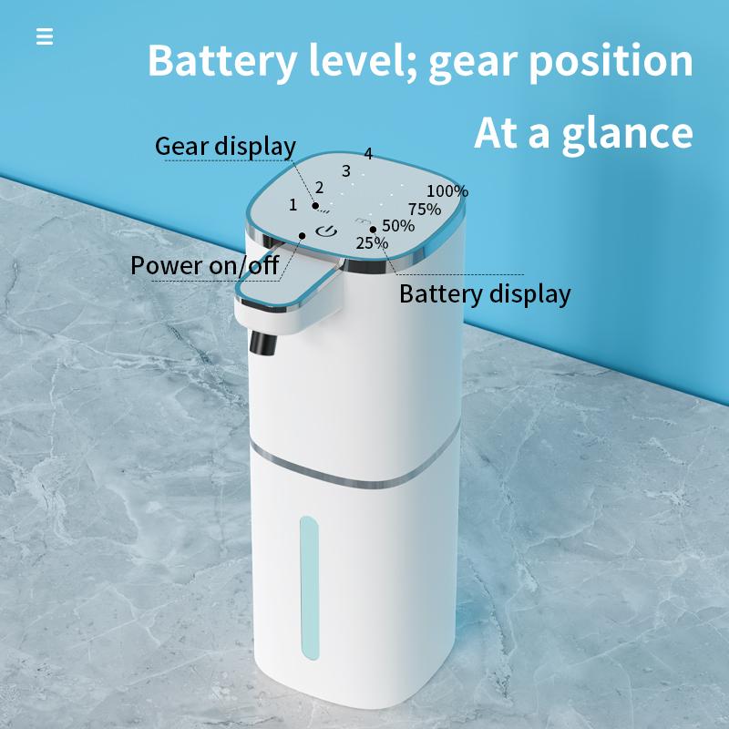 400ML Light Display Wall-Mounted Or Desktop 4-Levels Adjustable Induction Infrared Electric Automatic Smart Sense Soap Dispenser