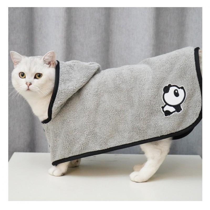 Soft Coral Fleece Cat Cape Hoodie Hairless Cats Warm Indoor Pet Robe Gray Yellow XS S M L XL