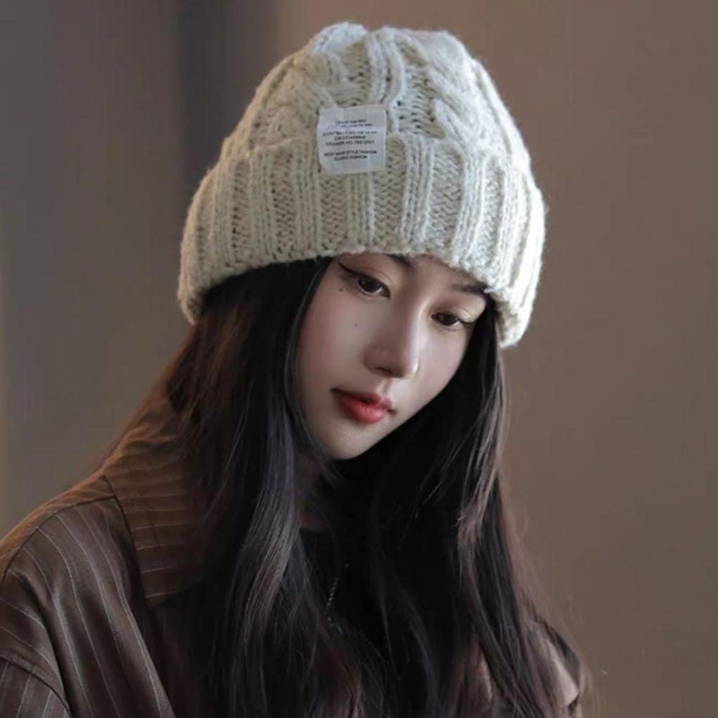 Dam Vinter Daglig Vridstickad Pälsmössa