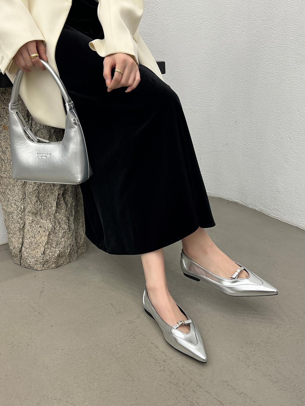 Мода Черный Бежевый Серебристый Коричневый Женские Лоферы 2024 Новые поступления — фото 5