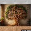 2D Enchanted Tree-Shaped Bookcase Photography Background
