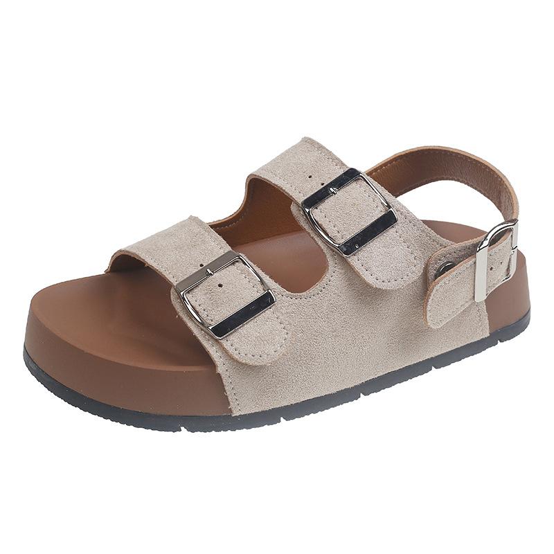 

Light luxury niche retro sandals outer wear women s new foreign trade thick-soled round head beach shoes in summer 2025 40