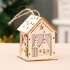 3/5’’ Xmas Desk Decor House Santa/Snowman/Reindeer Tabletop Decor Lovely Christmas Ornament DIY Wooden Puzzle Art Crafts