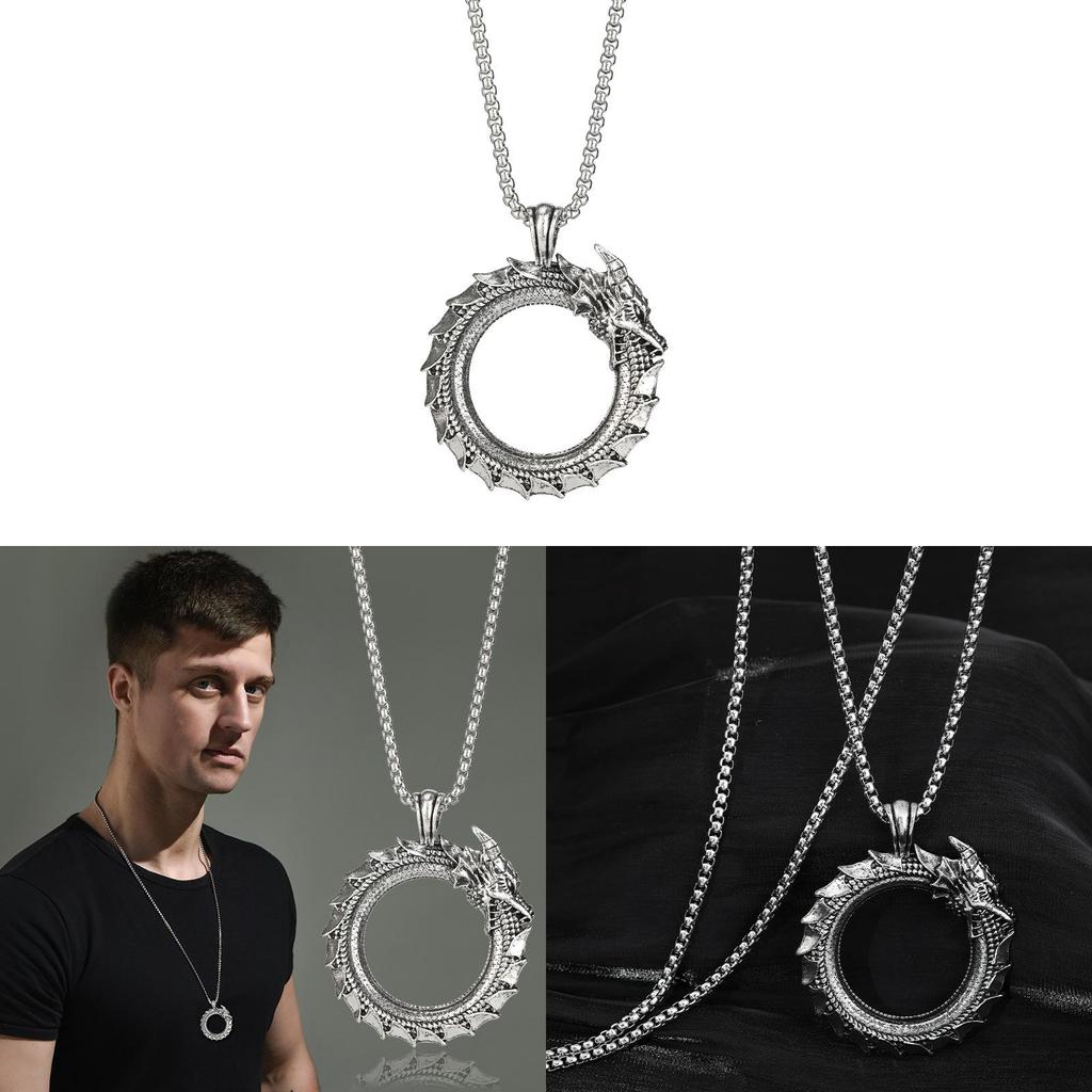 Hip Hop Mens Titanium Steel Animal Pendant Necklace For Streetwear Style