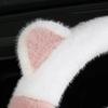 New Car Steering Non-slip Soft Cute Cat Ears Plush Steering Wheel Cover Universal 36-38cm