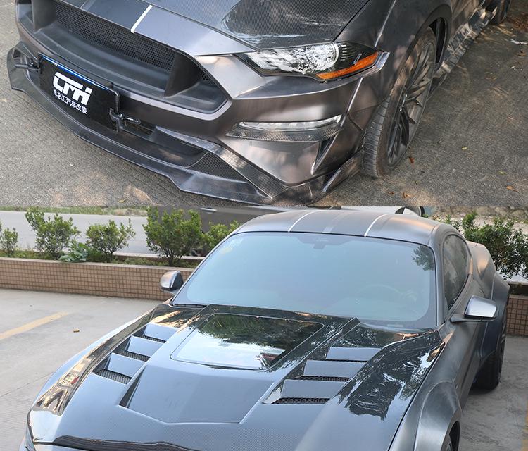 Ford Mustang 18-23 Transparent Carbon Fiber Hood Cover