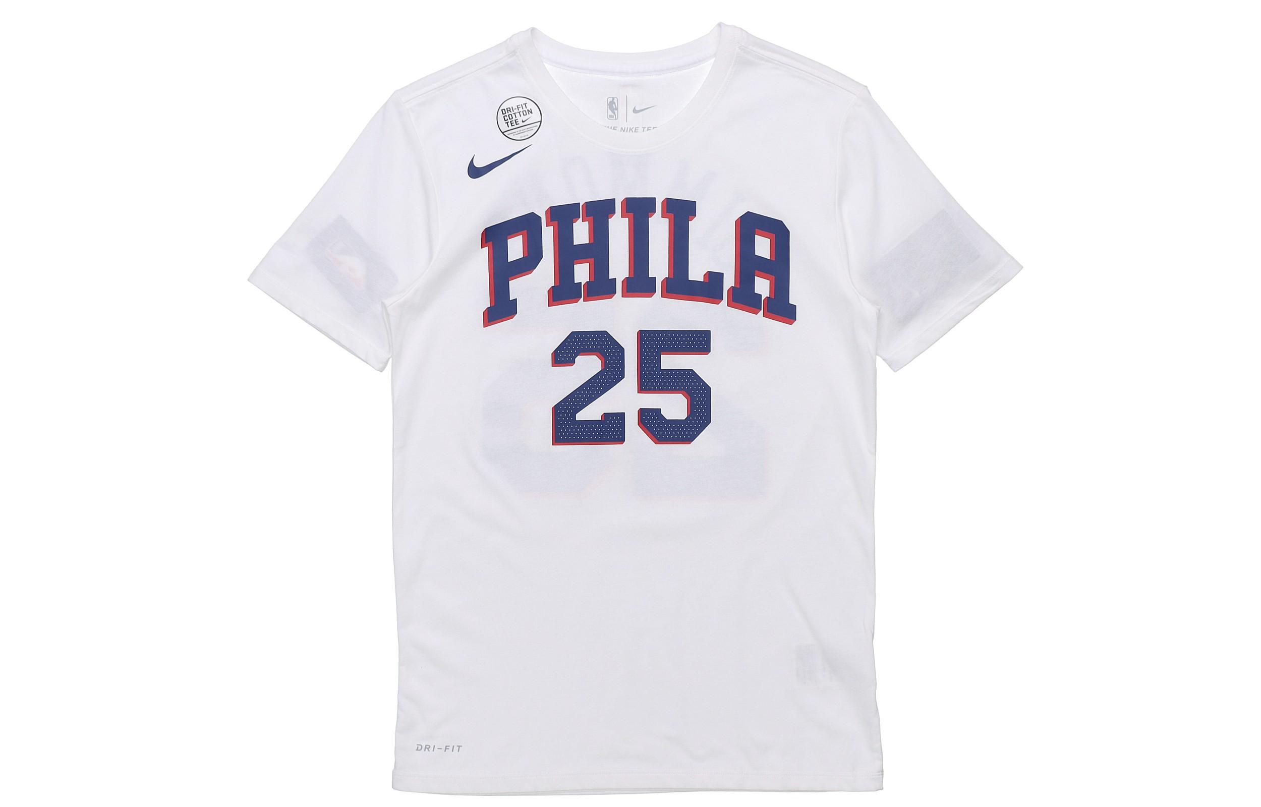 Nike NBA T Shirts Men s White Crew Neck Moderate Straight Fit 870801-103 M