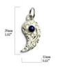 Magatama (comma-shaped Bead) with Lapis Lazuli, Sterling Silver 925 Pendant Top, by Oriental Vibrations.