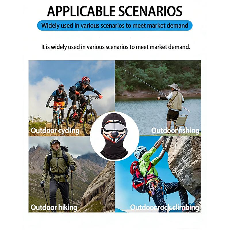 Máscara Facial Esportiva Respirável Proteção Solar À Prova de Vento Cobertura para a Cabeça Forrada com Capacete Verão Estampada com Animais 3D Balaclava para Motociclista