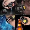 Portable Flashlight Keychain Light Mini Flashlight Multifunction Bottle Opener with 7 Modes Mini Pocket for Walking Camping
