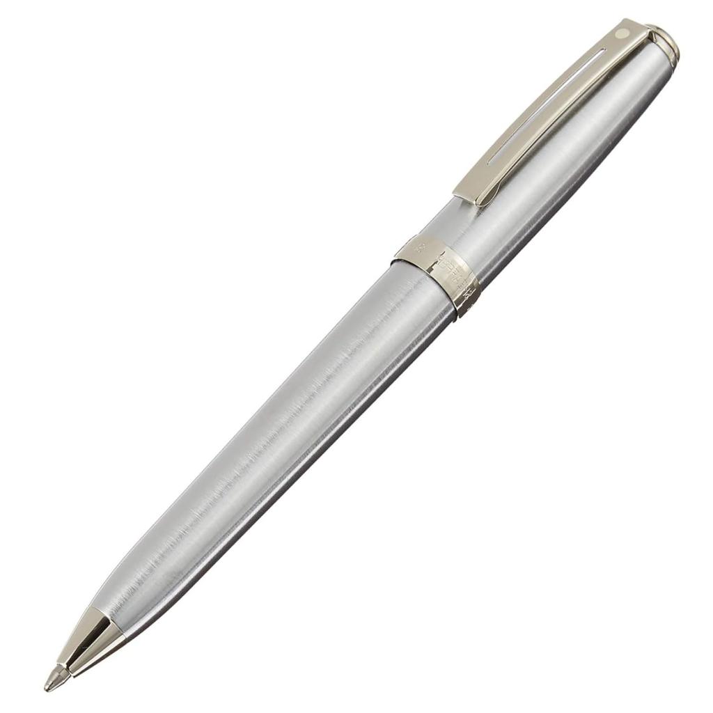 SHEAFFER Prelude Brushed Chrome Ballpoint CT Official Import Pen, Oil-Based, N234051,