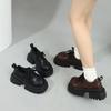 British Style Womens Loafers With Thick Heel Pu Leather Casual Shoes For Daily Wear