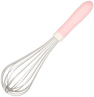 Endo Shoji TKG Antibacterial Colored Handle Made In Japan with and BAW3205 Whisk, 30cm, Pink, SUS304, Nylon, Polypropylene,