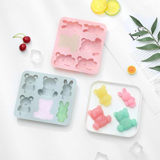 Baking Mold High Temperature Resistance Easy Demoulding Non-stick Reusable Food Grade Make Cakes Animal Bear Shape Chocolate Mold for Bakery