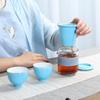 Portable Heat-Resistant Glass Teapot Set with Ceramic Quick Cup and Travel Bag – Ideal for Festivals or Business Gifts