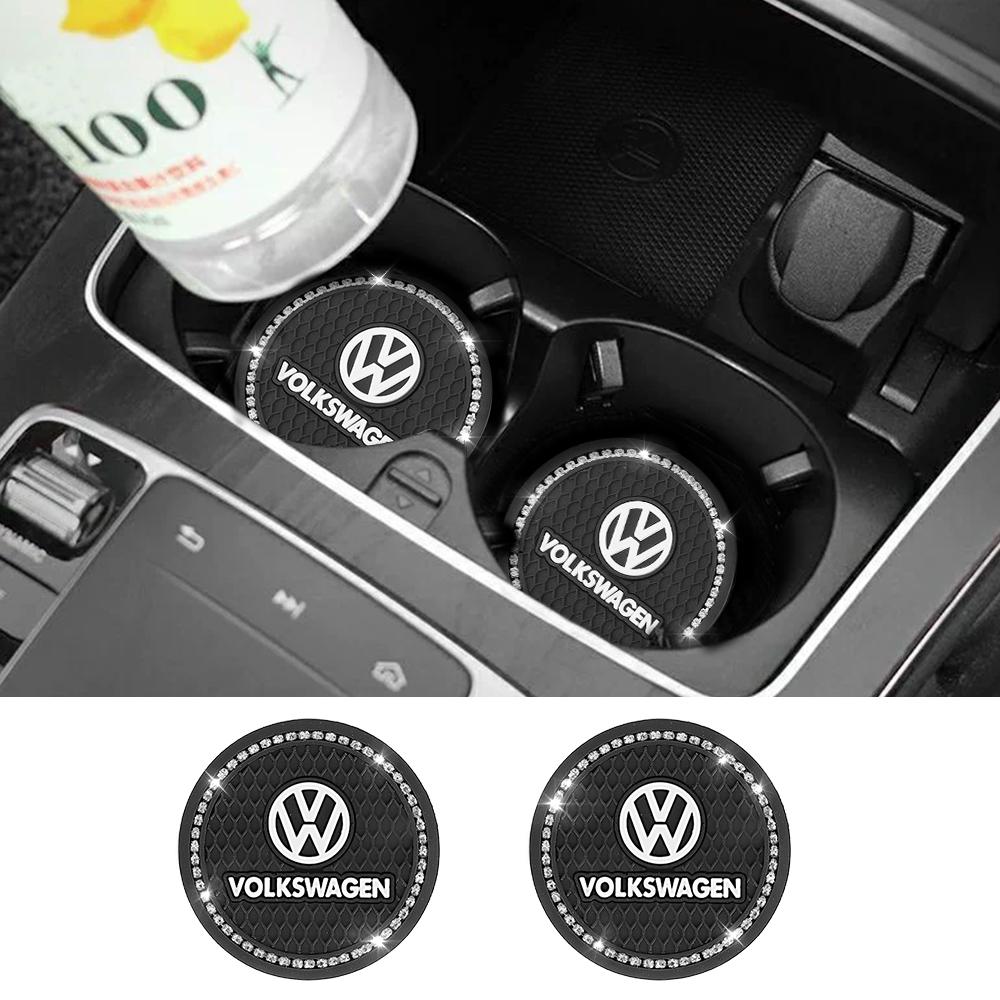 Car Accessories Water Cup Slot Non-Slip Mat Diamond Coaster for Volkswagen VW Golf 6 GTI RLine Passat Polo Jetta MK4 Touareg TSI zr4
