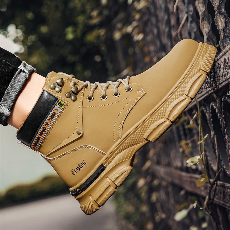 

Вуличні черевики Мартін чоловічі флісові робочі черевики чоловічі осінньо-зимові 2024 нові рекреаційні черевики-локомотиви високі чоловічі черевики 44