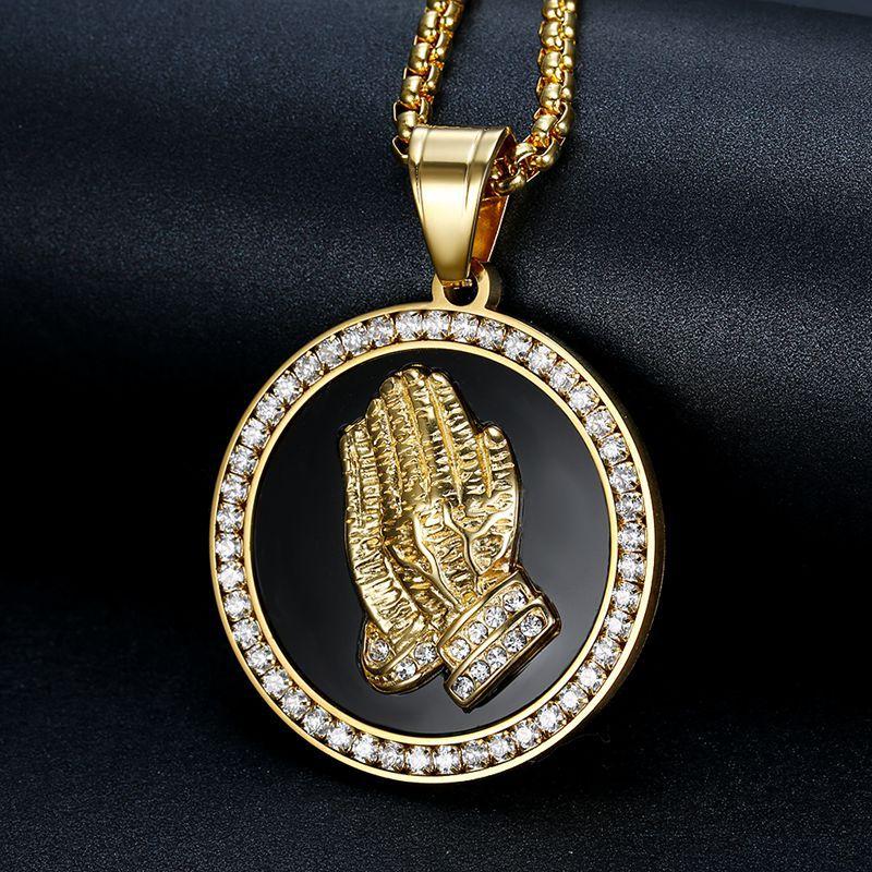 European and American Jewelry, Gold-plated Micro-inlaid Zircon Prayer Bergamot Pendant Necklace 2026 60CM