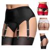 6 Riemen Strumpfgürtel Schwarz Spitze Strapsgürtel Damen Sexy Dessous Größe S-XXL
