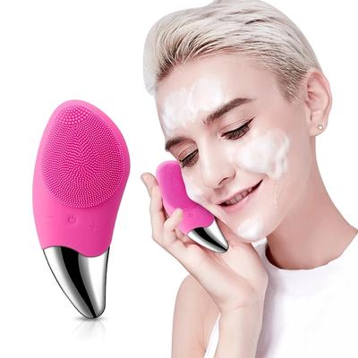 Silicone Electric Face Cleansing Brush Ultrasonic Wash Instrument Deep Pore Cleaning Facial Vibration Massage Relaxation Tool
