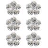6 Pcs Flower Napkin Rings Metal Napkin Holders Silver Golden Flower Napkin Rings with Textured Petals for Dinner Table Wedding Party