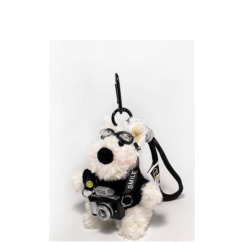 

Cute Bag Pendant Camera West Highland Plush Pendant Cartoon Dog Doll Creative Gift Keychain Bag