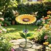 Xiaobudian Metal Sunflower Bee Feeder, Lotus Leaf Butterfly Cup, Outdoor Watering Station, Pollinators Bath Bowl for Garden Yard Lawn Decor