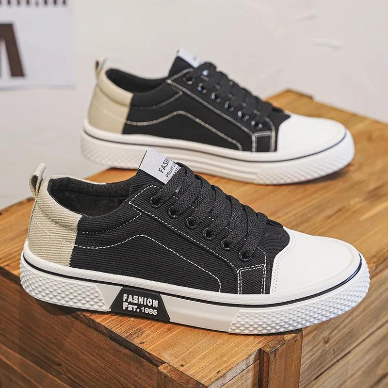 Men's Canvas Shoes Outdoor Fashion Skateboard Shoes for Men Comfor Non-Slip Casual Sneakers Breathable Men Walking Shoes
