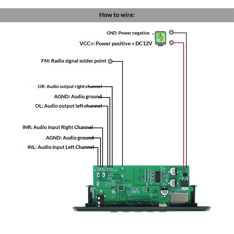 DIY Car Audio MP3 Player Module Bluetooth 5.3 2*30W 12V Amplifier Decoder Board 1 Set for Auto Sound Retrofit