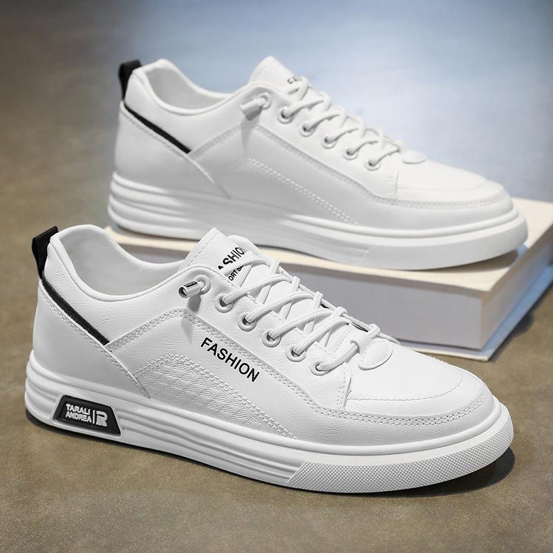 Men's Shoes for Summer New Trendy and Versatile Breathable White Shoes Lightweight Soft Sole Casual Student Shoes for Men