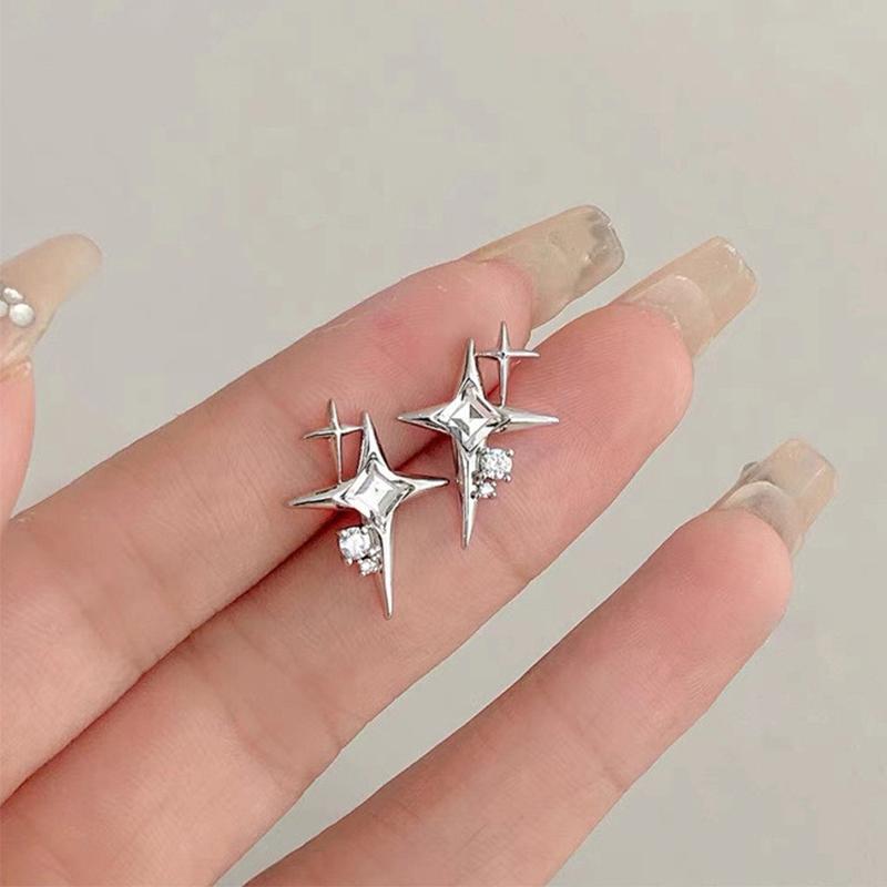 Coole rosa Strass Zirkon Kreuz Ohrringe für Frauen koreanische Mode Ohrring täglich Geburtstag Party Schmuck Geschenke
