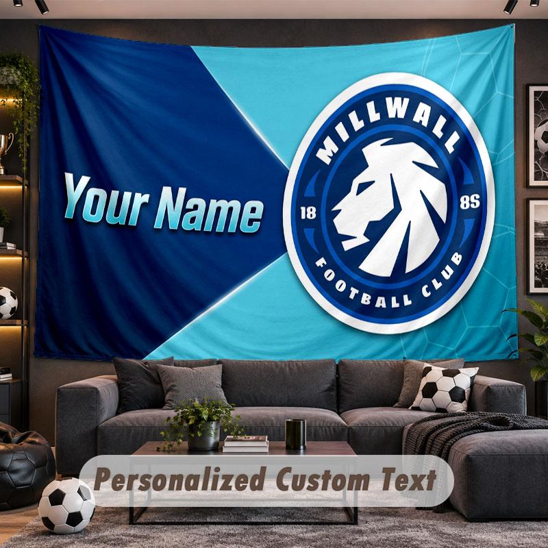 Wall Hanging Tapestry Custom NameMillwall FC Pattern Personalized Printed Fabric Wall Decor
