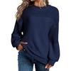 Damen Langarm Winterpullover Strickpullover Rundhals Pullover Strickpullover