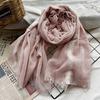 New Cotton-blend Scarf for Summer Scarf Jacquard Lace Short Beard Long Scarf Sun Shawl