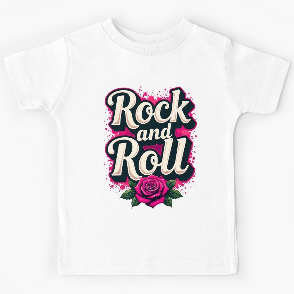 Rock And Roll Rose Design Kids T-Shirt 110