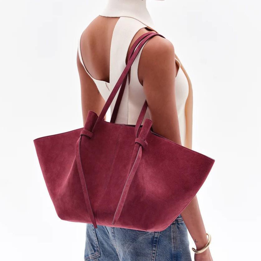 Womens Suede Leather Crossbody Handbag: Autumn/Winter Large Capacity Shoulder Bag with Wings
