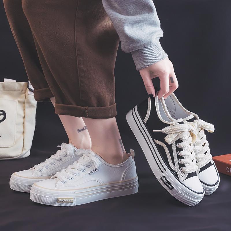 Muffin Wheat Ear Canvas Women's Shoes Spring New Platform Biscuit Shoes Niche Versatile Casual Board Shoes
