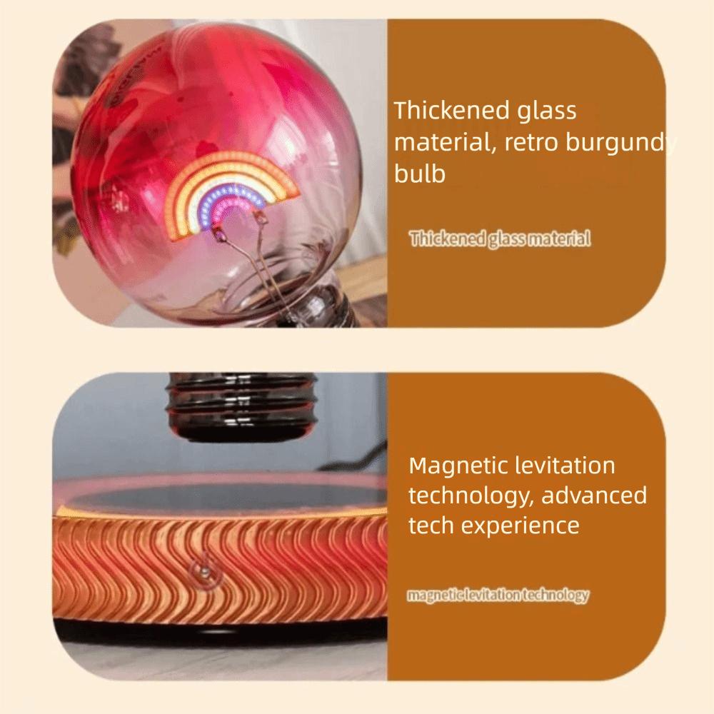 Black Technology Magnetic Levitation Rainbow Light Bulb Glass Material Glowing Design Creative Atmosphere Night Light